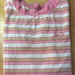 Levi's Pink and White Short Sleeve Tee